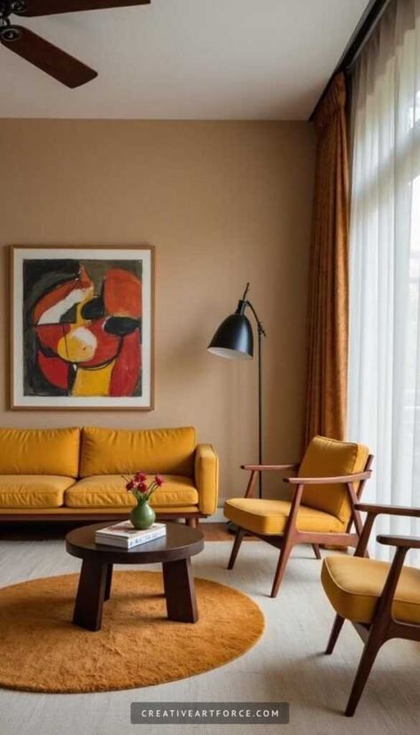 Transform Your Living Room with Mid-Century Modern Vibes and Mustard Yellow Accents Read more Mustard Yellow Accents, Yellow Accents, Mustard Yellow, Mustard, Read More, Mid Century, Living Room, Yellow