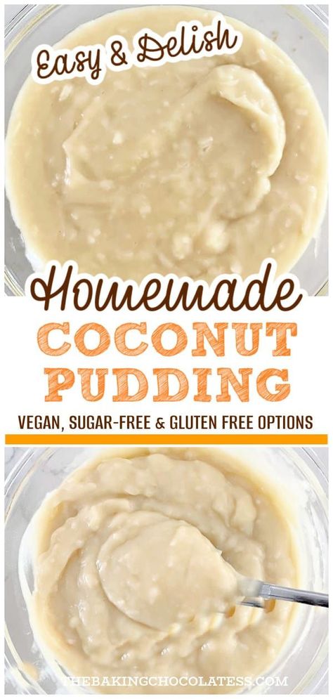 Looking for an easy and delicious coconut pudding recipe? Try our homemade coconut pudding recipe that's perfect for keto and vegan diets. Our sugar-free coconut dessert recipe is a healthy and tasty option for satisfying your sweet tooth. Check out our easy coconut pudding recipes and coconut pudding dessert recipes for more delicious ideas. Coconut Pudding Recipes, Coconut Pudding Dessert, Banana Cream Pie Recipe With Pudding, Coconut Cream Pudding, How To Make Pudding, Sugar Free Desserts Healthy, Easy Pudding, Best Easy Dessert Recipes, Chocolate Pie With Pudding