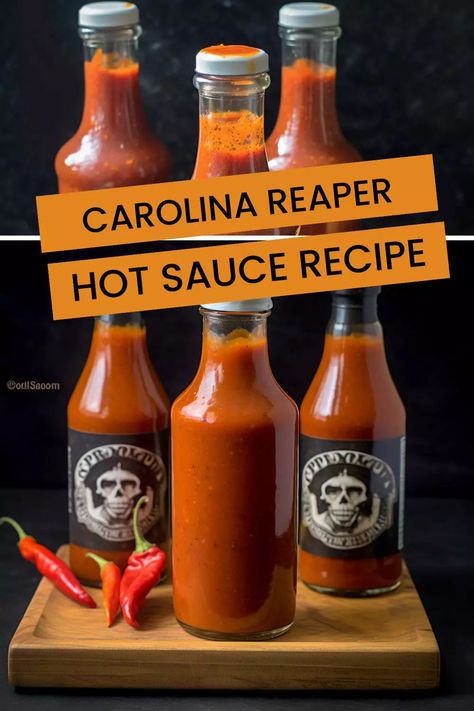 Are you ready for a real challenge? Try making an extra spicy Carolina Reaper hot sauce recipe at home. Get the tips and tricks here to make sure your hot sauce will be just right! Reaper Hot Sauce Recipe, Reaper Pepper Recipes, Fire Sauce Recipe, Ghost Pepper Hot Sauce Recipe, Carolina Reaper Recipe, Carolina Reaper Hot Sauce Recipe, Pickled Squash, Reaper Hot Sauce, Fire Sauce