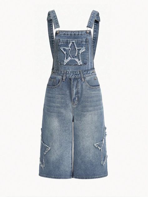 Women's Denim Overalls And Jumpsuits Blue Casual  Sleeveless Denim Plain Overall Non-Stretch  Women Clothing, size features are:Bust: ,Length: ,Sleeve Length: Womens Denim Overalls, Retro Clothes, Grunge Punk, Denim Overalls, Retro Outfits, Denim Women, All Fashion, Women Clothing, Length Sleeve