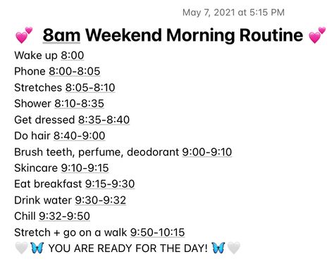 Morning Routine For 8am, 8 Am Morning Routine Weekend, Weekend Morning Routine 8am, Morning Routine 8 Am Wake Up, 8am Morning Routine Aesthetic, Morning Routine Checklist Aesthetic, 8:00 Am Morning Routine, 7:30 Morning Routine Weekend, Morning Routine Glow Up