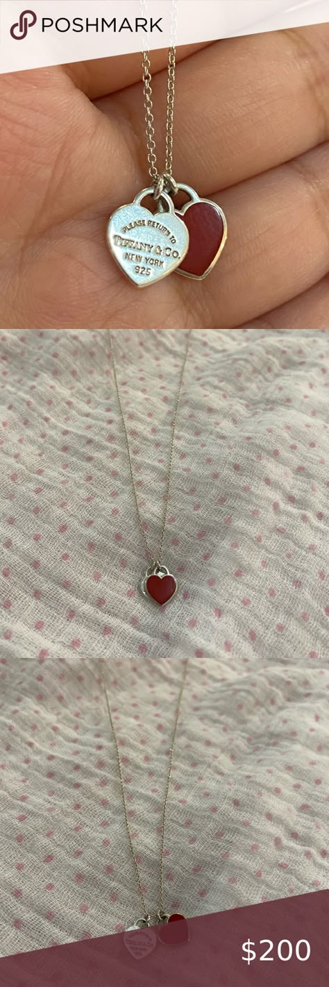 tiffany & co. double heart red necklace Tiffany Necklace Double Heart, Tiffany And Co Red Heart Necklace, Tiffany Red Heart Necklace, Red Tiffany Necklace, Tiffany Necklace Aesthetic, Tiffany Double Heart Necklace, Tiffany And Co Heart Necklace, Tiffany Heart Tag Necklace, Tiffany Heart Necklace