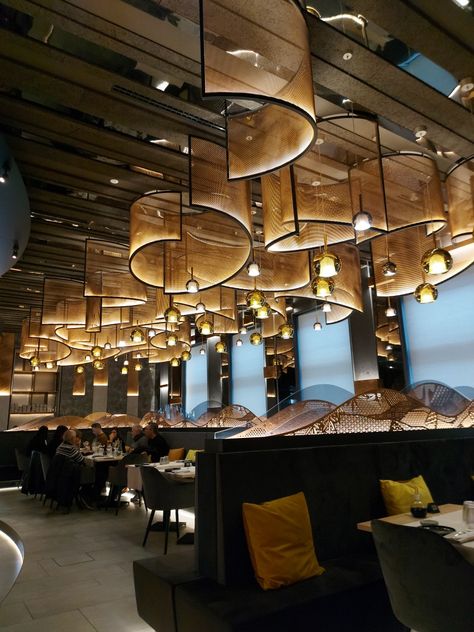 Pattern Interior, Luxury Restaurant, Restaurant Lighting, Sopot, Bar Design Restaurant, Cafe Interior Design, False Ceiling Design, Restaurant Interior Design, False Ceiling