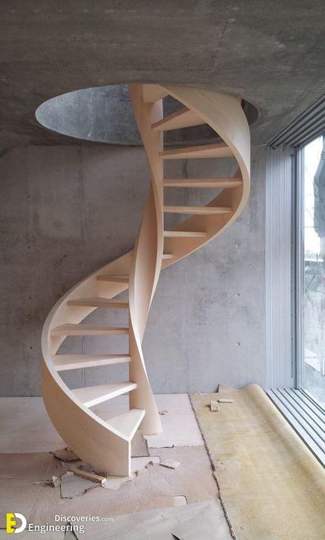 Spiral Staircase Plan, Spiral Stairs Design, Stairs Design Interior, Stairway Design, Stairs Design Modern, Staircase Railings, Home Stairs Design, Modern Stairs, Spiral Stairs