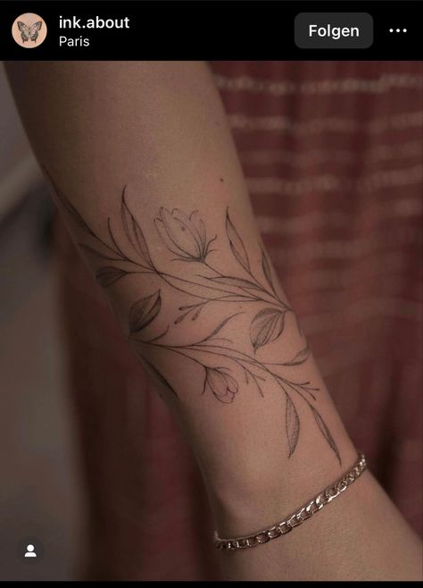 Floral Arm Wrap Tattoo, Floral Wrist Tattoo, Arm Wrap Tattoo, Butterfly Tattoos On Arm, Tattoo Band, Wrap Around Tattoo, Around Arm Tattoo, Cuff Tattoo, Wrap Tattoo