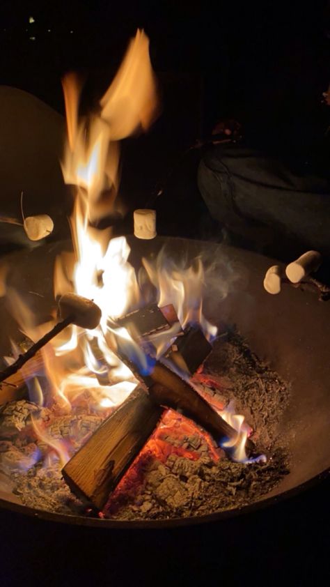 friends campfire smores Bonfire And Smores, Toasting Marshmallows Campfire, S’mores Aesthetic, Smores Aesthetics, Savory Smores, Fire Pit Aesthetic, Friends Campfire, Fire Pit Smores, Bonfire Date