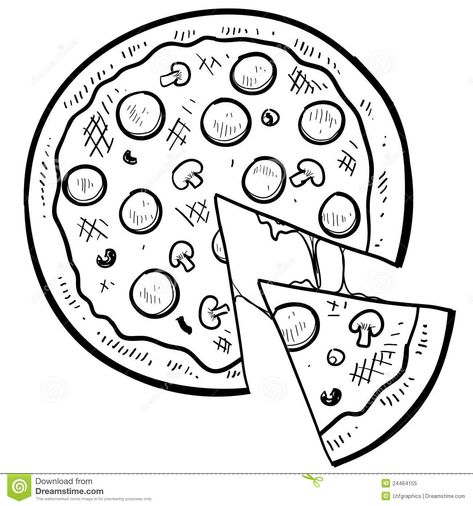 Pizza Food Vector - Download From Over 59 Million High Quality Stock Photos, Images, Vectors. Sign up for FREE today. Image: 24464155 Pizza Slice Drawing, Pizza Coloring Page, Pizza Tattoo, Pizza Drawing, Pizza Vector, Arte Doodle, Pizza Art, Small Drawings, Vector Sketch