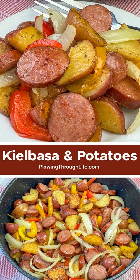 Potatoes Onions And Peppers, Sausage Recipes Potatoes, Turkey Kielbasa Recipes, Kielbasa Casserole, Kilbasa Sausage Recipes, Easy Kielbasa Recipes, Kielbasa Sausage Recipes, Polish Sausage Recipes, Chicken Tortillas