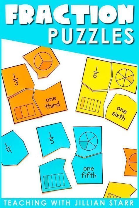 fraction puzzles 3rd Grade Fraction Activities, Fun Fraction Activities 3rd Grade, Math Olympics, Fractions 3rd Grade, Fraction Games For Kids, 3rd Grade Math Centers, Study Games, 3rd Grade Fractions, Math Center Games