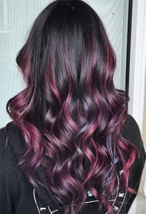 Plum Hair Color Ideas, Plum Hair Dye, Plum Hair Color, Pelo Color Vino, Hair Color Plum, Hair Color Guide, Dyed Tips, Hair Dye Tips, Plum Hair