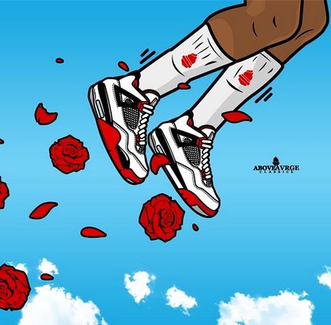 Air jordan 4 by aboveavrge #sneakers #illustration Jordan 4 Cartoon, Jordan Cartoon, Off White Jordan 4, Sneakers Illustration, Tree Drawings Pencil, 4 Wallpaper, Art Sketches Pencil, Black Cartoon Characters, Swag Cartoon