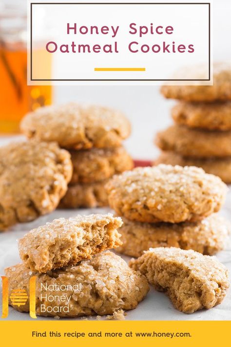 Spice Oatmeal Cookies, Cookies With Honey, Recipes Using Honey, Honey Oatmeal Cookies, Recipe Using Honey, Autumn Spices, German Chocolate Cookies, Oatmeal Raisin Cookies Chewy, Cookie Recipes Homemade