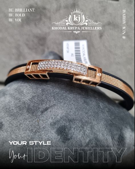 Breclate Design, Gents Kada, Diamond Kada, Lightweight Jewellery, Man Gold Bracelet Design, Gents Bracelet, Bracelets Diamond, Mens Diamond Bracelet, Diamond Mangalsutra