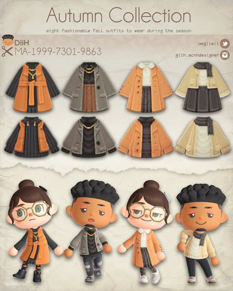 GiiH's Animal Crossing Designs on Twitter: "🍁🍂 Autumn Collection 🍂🍁 Yet another fall-themed collection because just one isn't quite enough! This one includes four distinct styles as well, with a total of eight designs. #AnimalCrossingDesigns #ACNHDesigns… https://t.co/ocLh2XqghH" Cottagecore Acnh, Acnh Cottagecore, Animal Crossing 3ds, Ac New Leaf, Animal Crossing Funny, Animal Crossing Fan Art, Animal Crossing Memes, Animal Crossing Guide, Animal Crossing Qr Codes Clothes