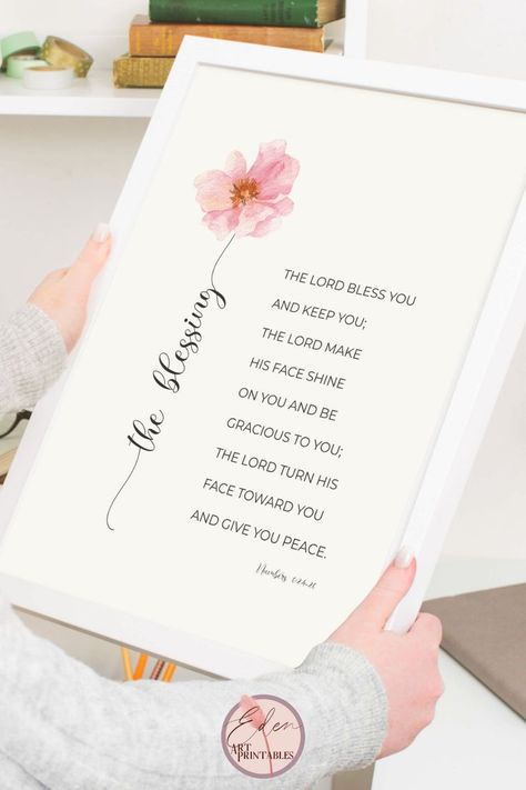 Bible Verse Gift Ideas, Bible Verse Frame, Numbers 6:24-26, Family Bible Verses Quotes, Baby Blessing Decor, Christian Baby Shower Ideas, Christian Decor Ideas, Meal Prayer, Need Aesthetic