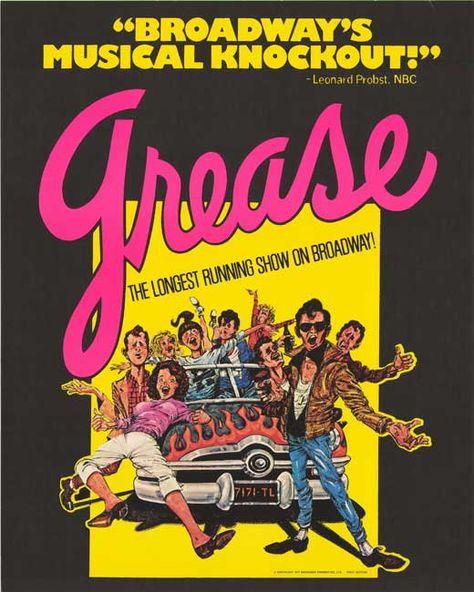 Grease On Broadway 1972 Cast | ... Television (TV) Posters Broadway Posters Pulp Posters Vintage Covers Vintage Broadway Posters, Broadway Posters Vintage, Musical Posters Broadway Vintage, Grease Broadway, Broadway Poster, Grease Is The Word, Broadway Posters, Grease Musical, Play Poster