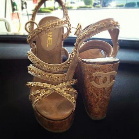 Chanel Wedges, Chanel Couture, Fabulous Shoes, Shoe Closet, If The Shoe Fits, Crazy Shoes, Shoe Fits, Shoe Obsession, Chanel Shoes