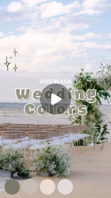 Dreaming of a beach wedding? Here’s a color palette to follow 😍🌴🐚🥥 August Beach Wedding Colors, Nude Color Wedding Theme, Wedding Colors Beach, Wedding Ideas Summer, 2025 Bride, Summer Wedding Ideas, Beach Wedding Ideas, Trends 2025, Beach Wedding Colors