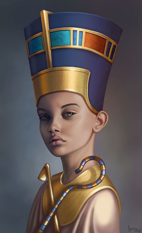 Queen Nefertiti Tattoo, Nefertiti Art, Nefertiti Bust, Egyptian Goddess Art, Ancient Egyptian Goddess, Egyptian Queen Nefertiti, Egypt Tattoo, Ancient Egypt Art, Queen Nefertiti