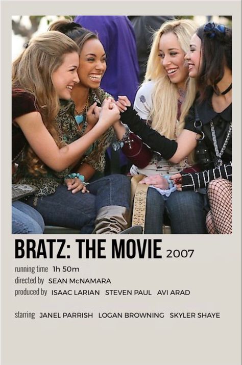 Bratz Polaroid Poster, Bratz Movie Aesthetic, Brats Movie, Tiktok Movies, Bratz The Movie, 2000s Posters, Bratz Movie, Disney Sheet Music, Romance Movie Poster