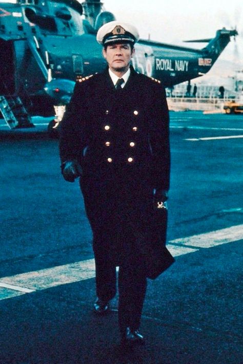 Royal Navy Uniform, Richard Kiel, Royal Navy Officer, Color Guard Uniforms, Barbara Bach, Guard Uniform, The Spy Who Loved Me, Bond Series, Navy Uniform