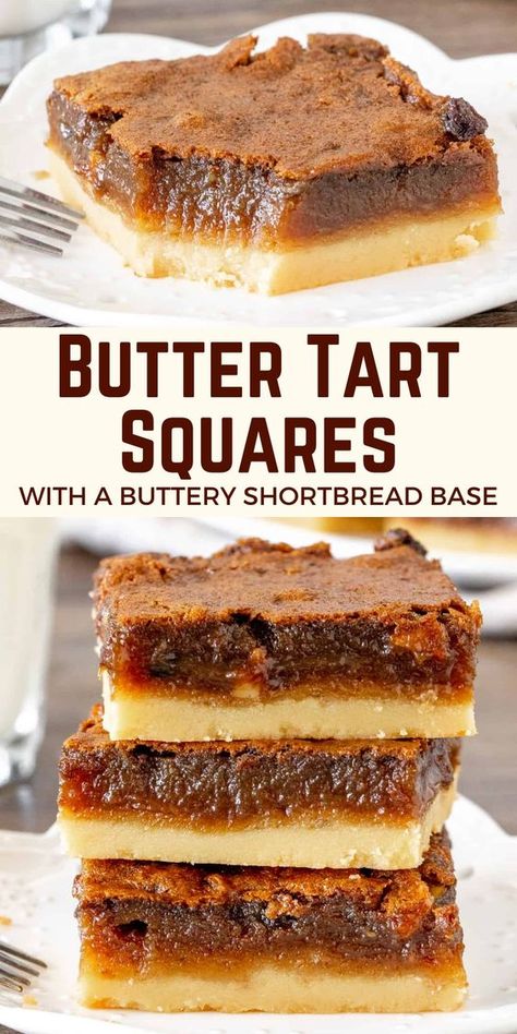 Cookies And Squares, Cookie Squares Bar Recipes, Simple Bakery Recipes, Treat Bars Ideas, Best Butter Tart Squares, Butter Tarts Squares Recipe, Butter Squares Bar Recipes, Butter Tart Bars Squares, Canadian Cookie Recipes