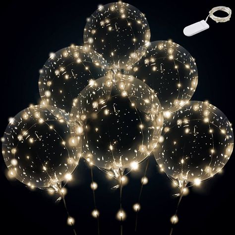 Amazon.com: Light up led balloons (warm white-12 sets with battery) : Toys & Games