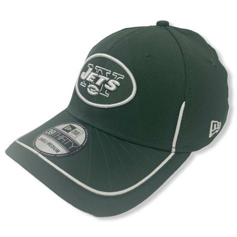 This Jets Cap Features A Large Raised Embroidered Team Logo & Name At Front, A Stitched New Era Flag At Wearer's Left Side, And A Stitched Team Logo At Back. Interior Includes Branded Taping And A Moisture Absorbing Sweatband. Stretch Fit On Close Back. Made Of Acrylic & Spandex * New York Jets Men's Cap * New Era 39thirty Stretch Fit * Front And Rear Team Embroidery * New Era Embroidery Flag On Left Side * Inner New Era Tape Lining * Inner Moisture Sweatband * 92% Nylon, 8% Spandex * Nfl Offici Green Embroidered Logo Fitted Cap, Military Style Adjustable Snapback Fitted Hat, Adjustable Green 5-panel Fitted Hat, Men's Cap, Blue Six-panel Fitted Hat With Embroidered Logo, New Era 39thirty, Flex Fit Hats, Fitted Flex Fit Hat Fanatics ®, Logo Name