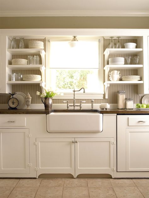 Country Colonial Decor, Cottage Style Backsplash, Cottage Style Kitchen Backsplash, Cottage Backsplash Kitchen, Cottage Backsplash, Beadboard Backsplash Kitchen, Cottage Tile, Cottage Kitchen Backsplash, Kitchen Countertop And Backsplash