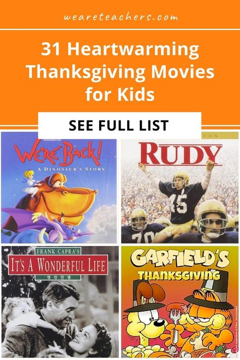 This list of Thanksgiving movies for kids and adults includes many titles that are perfect for the classroom or family gatherings. Thanksgiving Movies For Kids, Best Thanksgiving Movies, Thanksgiving Movies, Halloween Stem Activities, Movies For Kids, Thanksgiving Toddler, Teacher Halloween Costumes, Halloween Science, Book Character Costumes