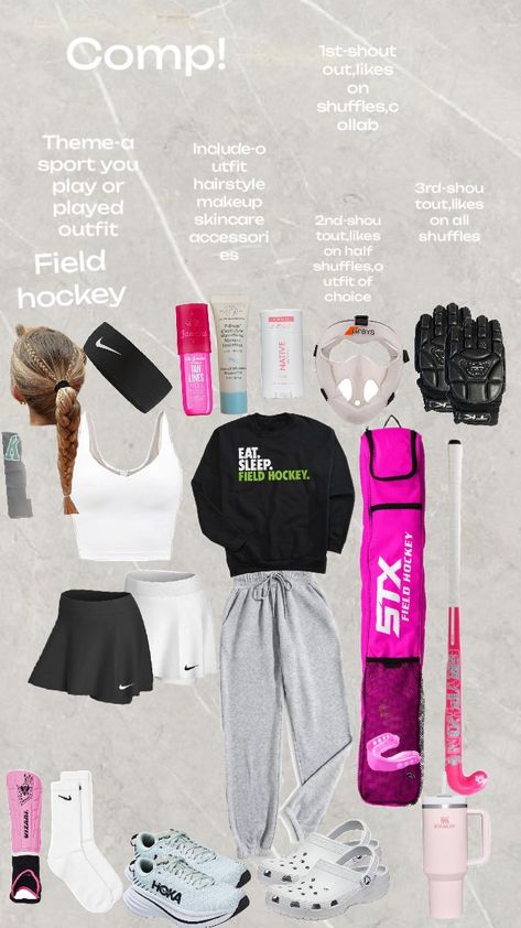 field hockey+me=💋🏑💪 Field Hockey Outfits Practice, Field Hockey Essentials, Field Hockey Bag Essentials, Field Hockey Bag, Field Hockey Hair, Field Hockey Hairstyles, Hockey Tryouts, Field Hockey Aesthetic, Field Hockey Outfits