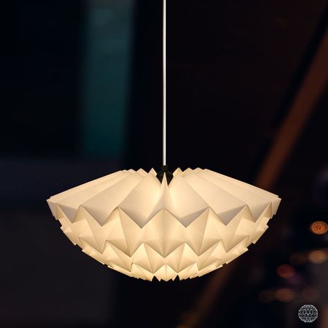 Origami Lamp Shade, Origami Lamps, Origami Light, Origami Lights, Luminaria Diy, Origami Lampshade, Origami Templates, Origami Lamp, Diy Lampe