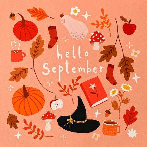 abbie rosie | illustration (@abbierosie_) • Instagram-foto's en -video's Autumn Illustrations, Autumn Phone Wallpaper, Halloween Illustrations, Kid Book, Cozy Halloween, Doodle Quotes, Etsy Inspiration, Autumn Illustration, Fall Coffee