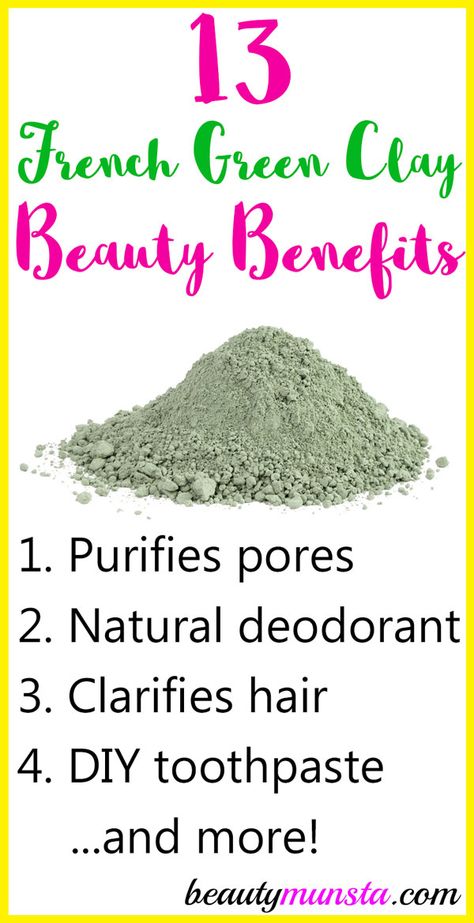 Find out 13 amazing Beauty Benefits of French Green Clay in this post! French green clay is an amazing powdery green substance that offers a lot for beauty! It is a type of clay that was once mined abundantly in a place in France called Montmorillon. Now the clay is extracted from other places in … French Green Clay Uses, Diy Aesthetics, Clay Hair Mask, Natural Beauty Hacks, Diy Toiletries, Diy Toothpaste, Green Clay Mask, Diy Face Cream, Mouth Care