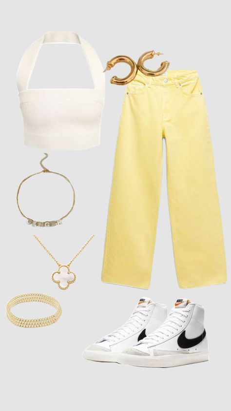 💛💛💛 #preppy #preppyfit Rush Outfits, Preppy Summer Outfits, Casual Preppy Outfits, Teen Girl Outfits, Kawaii Fashion Outfits, Cute Preppy Outfits, Really Cute Outfits, Preppy Outfits, Jean Outfits