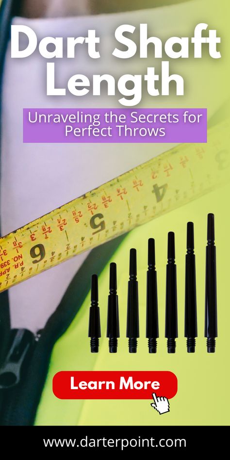 Unlock the secrets to perfect dart throws with our detailed exploration of dart shaft length. Learn how to measure and choose the right shaft size, and understand the impact of shaft length on your game. This guide is an invaluable tool for players aiming to fine-tune their throw technique. #DartShaftLength #PerfectThrows #MeasureDarts #SizeMatters #ThrowTechnique Best Darts, Dart Tips, Dart Shafts, Dart Accessories, Dart Flights, How To Measure, Adult Games, Choose The Right, Join Me