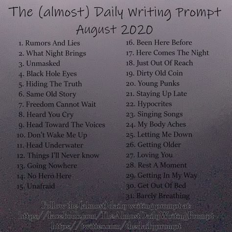 Poem Topics Ideas Poetry, Daily Writing Prompts Writers Notebook, Song Lyric Writing Prompts, August Poetry Prompts, The Almost Daily Writing Prompts, Songwriting Topics, Poem Ideas Topics, Almost Daily Writing Prompts, Poetry Prompts Deep