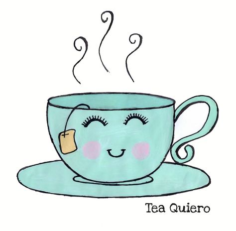 Cartoon Tea Cup, Teacup Illustration, Cute Tea Cups, Party Cartoon, Drawings Simple, Bullet Journal Doodles, Journal Doodles, A Cartoon, Art Drawings Simple