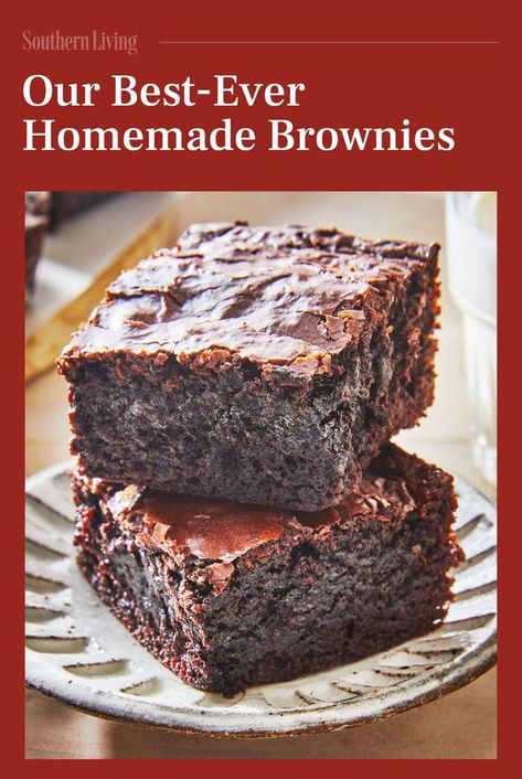 Fudgy, rich brownies don't just come from bakeries—they can be made at home. The issue with most brownies is that they end up too cakey, or too fudgy, and not chocolatey enough. After years of perfecting it, this recipe yields perfect moist-in-the-center, crackle-topped, rich chocolate homemade brownies.Learn how to make these easy homemade brownies from scratch. #recipes #brownies #bestbrownies #dessert #homemadebrownies Cakelike Brownies Recipe Homemade, Moist Chocolate Brownies Recipe, Moist Brownies From Scratch, Moist Brownie Recipe, Easy Brownies From Scratch, Easy Delicious Brownies, Homemade Brownies From Scratch, Homemade Brownies Recipe, Buttermilk Brownies