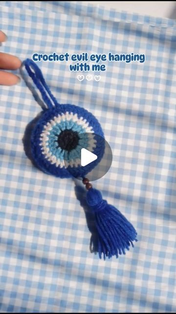 Crochet Evil Eye Keychain, Keychain Plushies, Crochet Evil Eye, Crochet With Me, Evil Eye Hanging, Hanging Crochet, Gifts Crochet, Small Business Gifts, Car Hangers