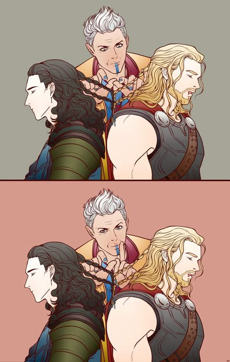 Shhhhh || Thor Ragnarok || Thor, Loki & Grand Master || Cr: Beep_Beep4 Frostmaster Fanart, Loki X Grandmaster Fanart, Thor Loki Fanart, Loki Grandmaster, Loki And Thor Fanart, Thor X Loki Fanart, Loki X Grandmaster, Frigga Thor, Loki And Frigga