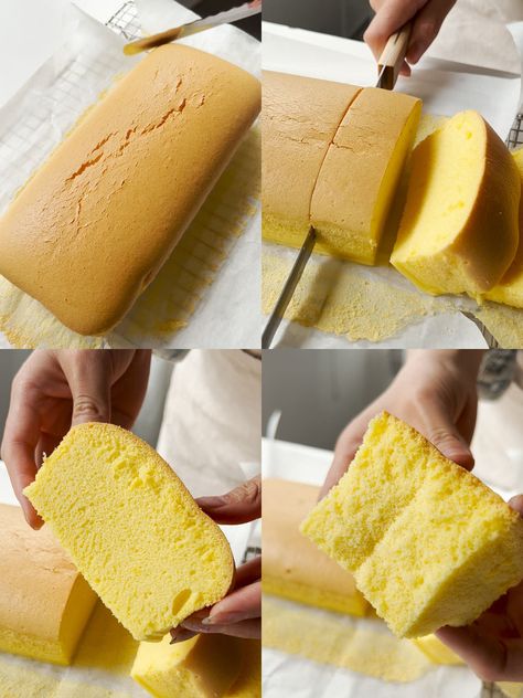 Castella Cake Recipe, Castella Cake, Loaf Pan Cake, Things To Bake, Carb Dinner, Low Carb Foods, Loaf Cake, Chiffon Cake, Take The Cake