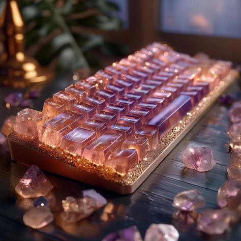 ✨️ ᴀᴠᴀɪʟᴀʙʟᴇ ꜰᴏʀ ᴘʀᴇ-ᴏʀᴅᴇʀ ꜱᴏᴏɴ! ➡️ Check link in my Bio & read description below ✨️ Do you like Crystals? Then this Keyboard is for you! 🤍 Which one do you like the most? ‐----------------------------------------- Introducing CrystalKey Luminaire, the epitome of luxury and functionality combined: This exquisite computer keyboard is crafted to resemble the stunning beauty of natural crystals and gemstones. Each keycap is meticulously designed to emulate the look and feel of precious stones ... Fancy Keyboard, Aesthetic Keyboard, Unique Keyboards, Streaming Setup, Desktop Setup, Computer Room, Gaming Room Setup, Cute Bedroom Decor, Computer Setup