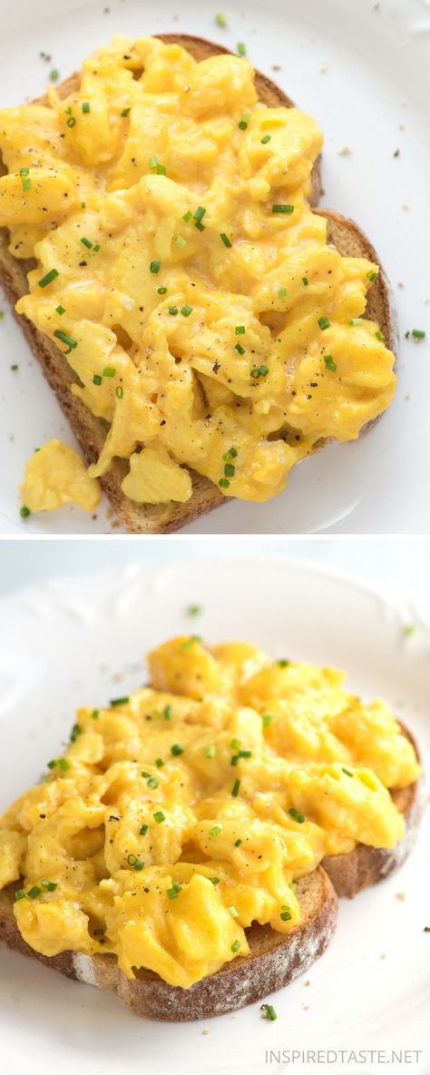 6 Tips for the Best Scrambled Eggs ~ Soft, creamy and absolutely delicious Chive Scrambled Eggs, Soft Scrambled Eggs Recipes, Restaurant Style Scrambled Eggs, Delicious Scrambled Eggs, How To Make Perfect Scrambled Eggs, Soft Eggs Scrambled, Creamy Eggs Scrambled, Creamy Scrambled Egg Recipes, Soft Scrambled Eggs How To Make