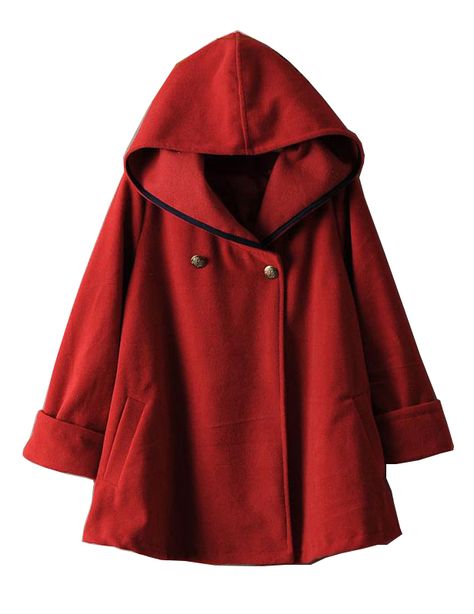 Red Hooded Coat, Coat With Hood, Cape Jacket, Latest Street Fashion, Cape Coat, Red Coat, Poncho Cape, Hooded Coat, Coat Fashion