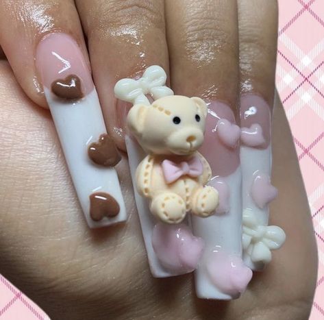 Cute Acrylic Nail Designs, Exotic Nails, Really Cute Nails, Bling Acrylic Nails, Kawaii Nails, Square Acrylic Nails, Dream Nails, Fire Nails, Pretty Acrylic Nails