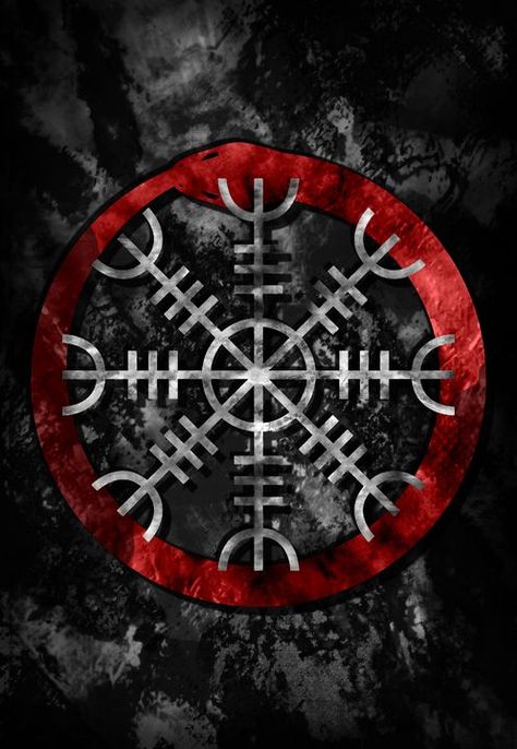 Viking Helm of awe - RedB - Digital Art, Religion, Philosophy, & Astrology, Other Religion & Philosophy - ArtPal The Helm Of Awe, Nordic Symbols, Viking Quotes, Helm Of Awe, Native Tattoos, Viking Metal, Norse Tattoo, Nordic Vikings, Nordland