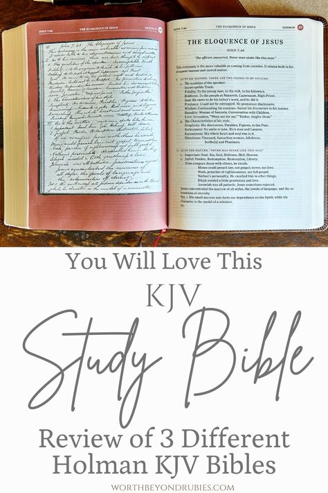 If you love the King James Version of the Bible then you will want to check out this post! Here I review 3 different versions (the KJV Study Bible, the Ultrathin Reference Bible and the One Big Story Children's Bible) and share my thoughts about them with you! Kjv Bible Study, Kjv Study Bible, Bible Summary, Attributes Of God, Bible Study Printables, Bible Printables, New Bible, Kjv Bible, Childrens Bible