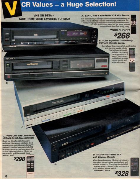 Circuit City, Vcr Player, Big Screen Tv, Retro Videos, Video Recorder, Cellular Phone, Hifi Audio, Old Ads, Vintage Radio