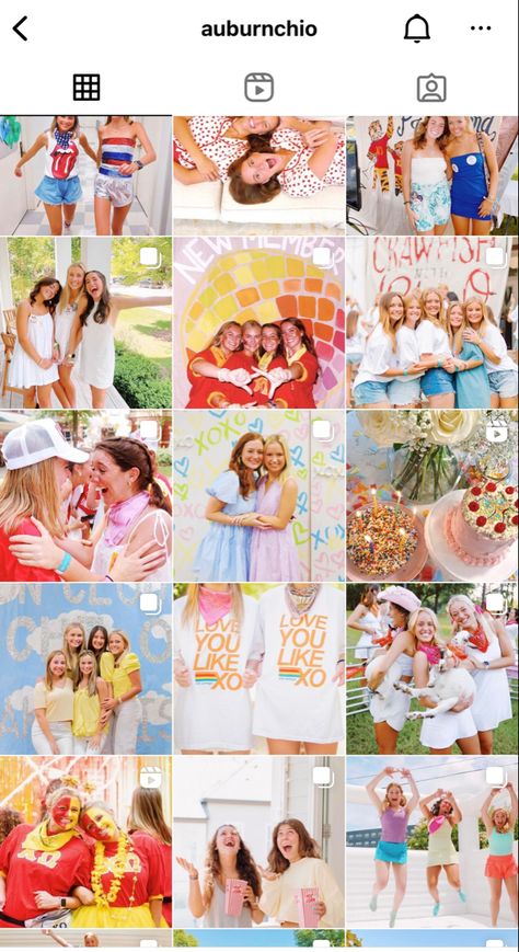 Sorority Instagram Feed Ideas, Vision Board Video, Pretty Senior Pictures, Sorority Instagram, Sorority Socials, Pr Ideas, Sorority Pr, Big Lil, Tri Sigma